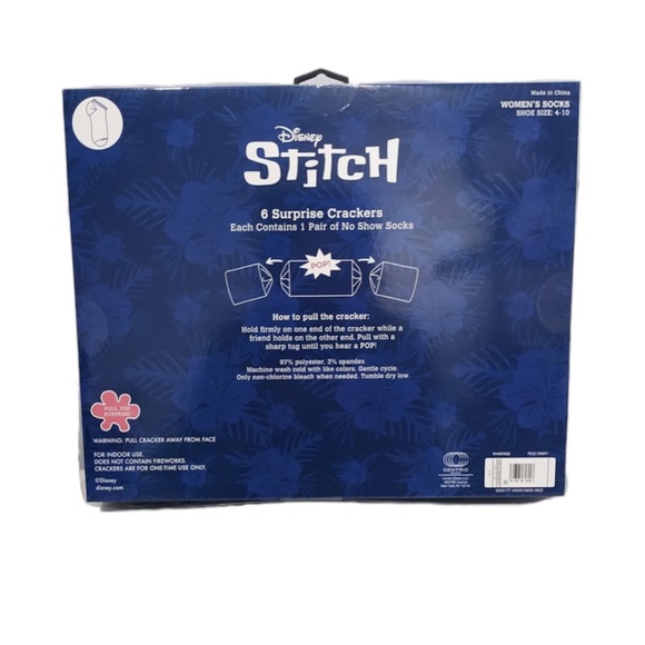 BNIB Disney Surprise Cracker Sock Set (6 crackers with sock- Lilo & Stitch) - Picture 2 of 3
